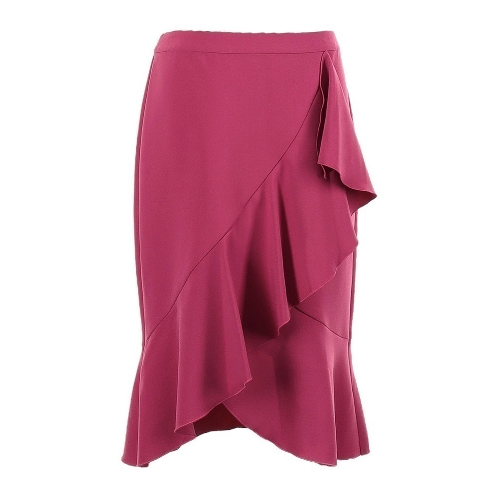 Ann Taylor Factory Ruffle Peplum Pink Flowy Midi Skirt Size 6 NWT